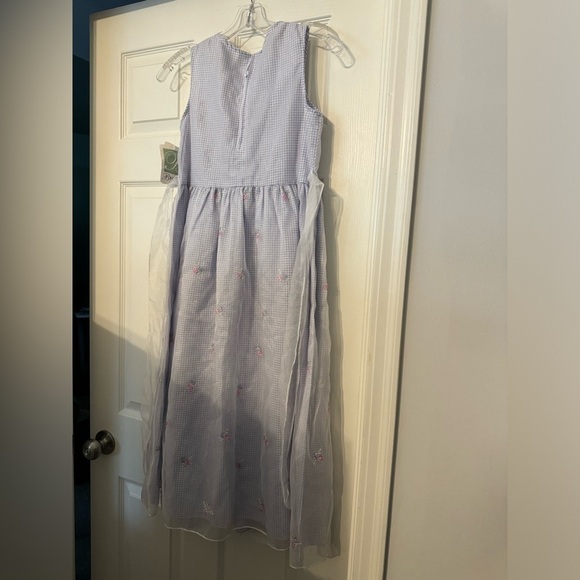 NWT! Bonnie Jean Purple Checkered Floral Dress - Size 14💛 - Picture 4 of 8